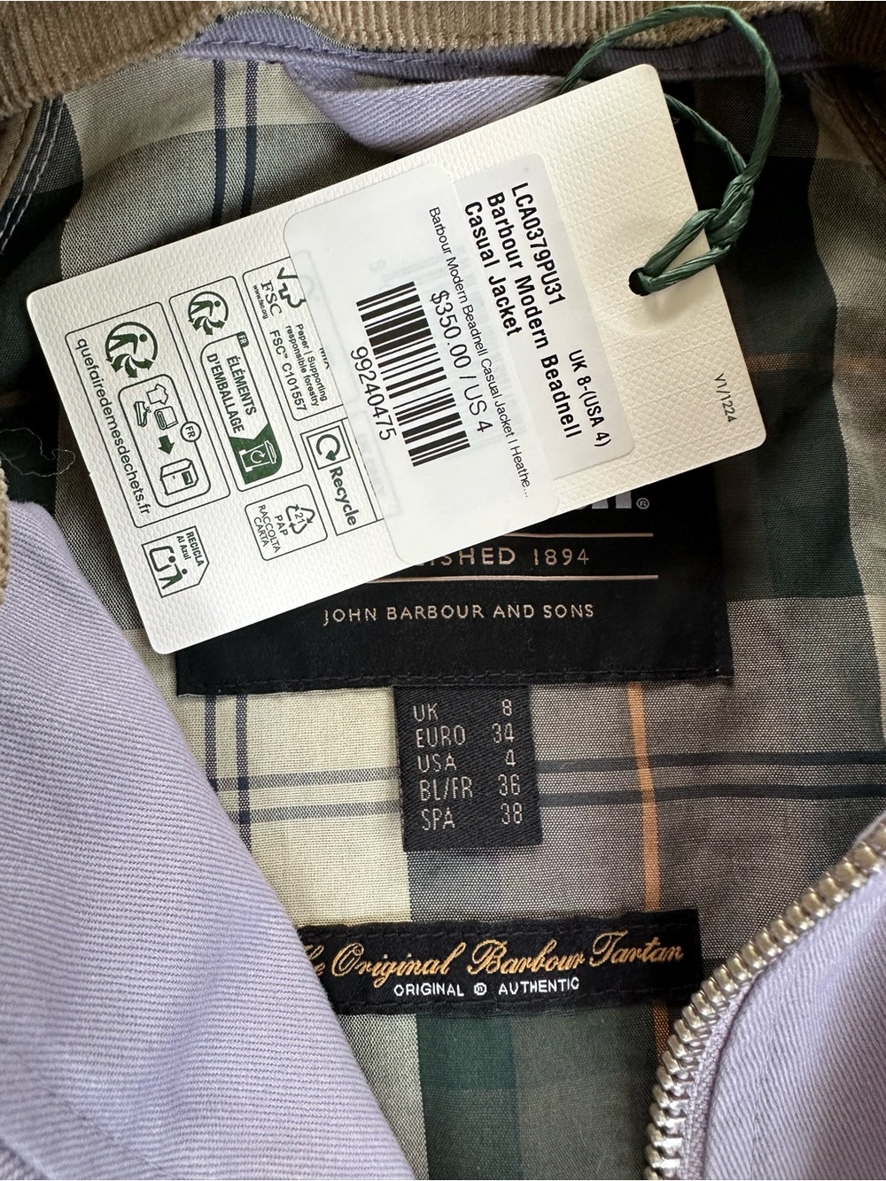 Barbour Modern Beadnell Jacket - Picture 3 of 5